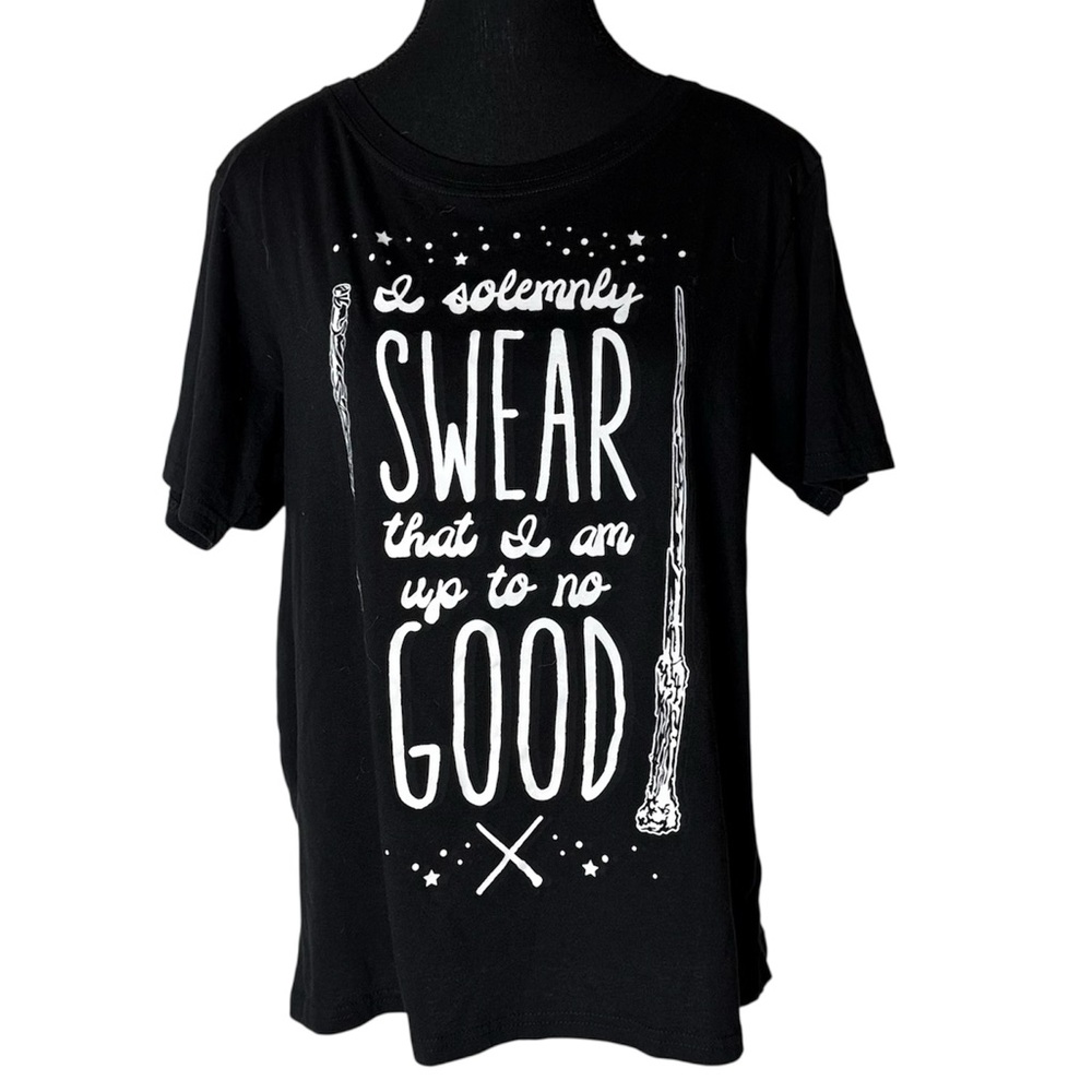 HARRY POTTER Black Tee T-shirt I Solemnly Swear That I Am Up To No Good Size XL